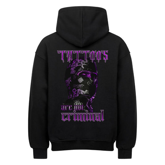 Criminal - Heavy Oversized Backprint Hoodie Hoodie XS Schwarz Tattoo Fashion von inked-mafia.de. Dieses Teil gehört in jeden Kleiderschrank eines inked-rebels! Finde ideale Geschenke für Tätowierte, Tattoofans oder Tätowierer.