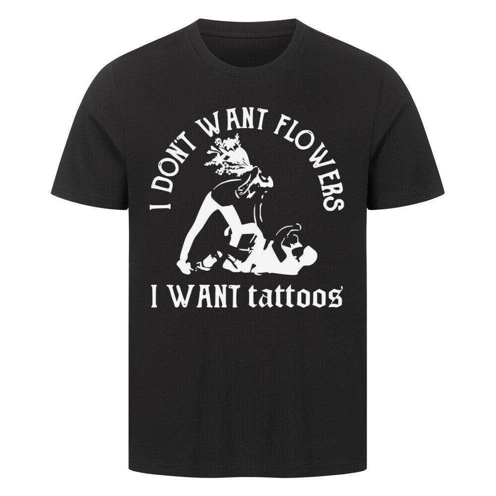 Flowers - Premium Shirt T-Shirt S Schwarz Tattoo Fashion von inked-mafia.de. Dieses Teil gehört in jeden Kleiderschrank eines inked-rebels! Finde ideale Geschenke für Tätowierte, Tattoofans oder Tätowierer.