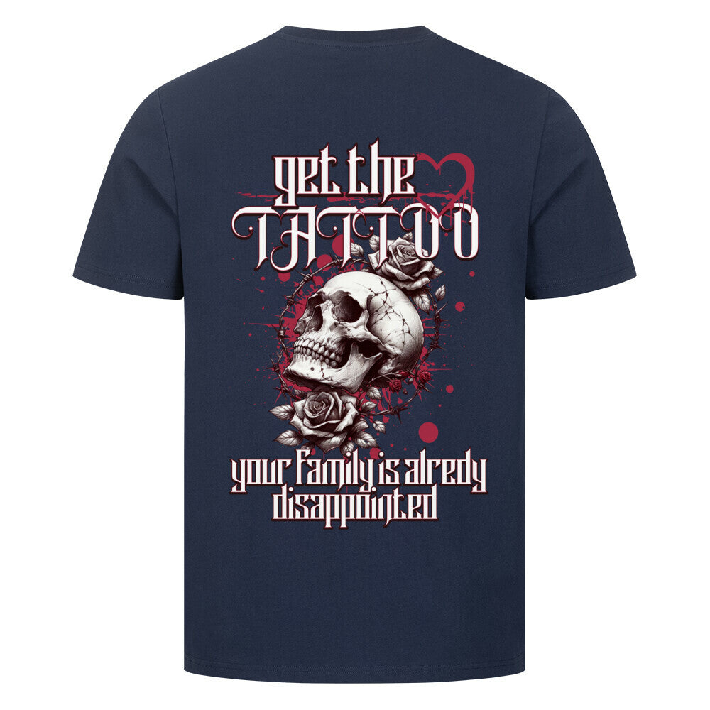 Disappointed - Premium Backprint Shirt T-Shirt S Navy Blue Tattoo Fashion von inked-mafia.de. Dieses Teil gehört in jeden Kleiderschrank eines inked-rebels! Finde ideale Geschenke für Tätowierte, Tattoofans oder Tätowierer.