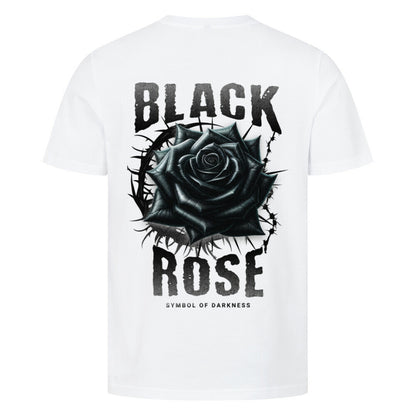 Black Rose - Premium Backprint Shirt T-Shirt S Weiß Tattoo Fashion von inked-mafia.de. Dieses Teil gehört in jeden Kleiderschrank eines inked-rebels! Finde ideale Geschenke für Tätowierte, Tattoofans oder Tätowierer.