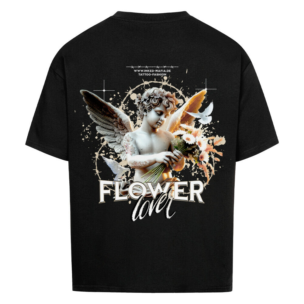 Flowerlover - Heavy Oversized Backprint Shirt T-Shirt XS Schwarz Tattoo Fashion von inked-mafia.de. Dieses Teil gehört in jeden Kleiderschrank eines inked-rebels! Finde ideale Geschenke für Tätowierte, Tattoofans oder Tätowierer.