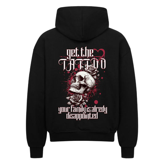 Disappointed - Heavy Oversized Backprint Zipper Hoodie S Schwarz Tattoo Fashion von inked-mafia.de. Dieses Teil gehört in jeden Kleiderschrank eines inked-rebels! Finde ideale Geschenke für Tätowierte, Tattoofans oder Tätowierer.