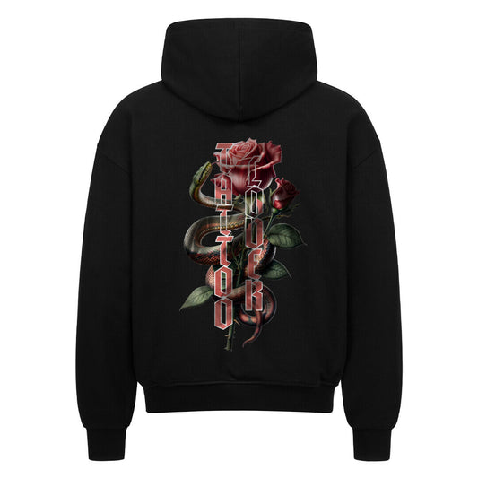 Tattoolover - Heavy Oversized Backprint Zipper Hoodie S Schwarz Tattoo Fashion von inked-mafia.de. Dieses Teil gehört in jeden Kleiderschrank eines inked-rebels! Finde ideale Geschenke für Tätowierte, Tattoofans oder Tätowierer.