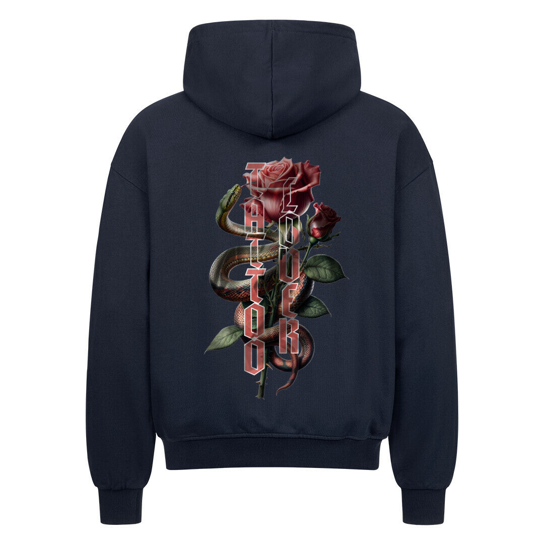 Tattoolover - Heavy Oversized Backprint Zipper Hoodie S French Navy Tattoo Fashion von inked-mafia.de. Dieses Teil gehört in jeden Kleiderschrank eines inked-rebels! Finde ideale Geschenke für Tätowierte, Tattoofans oder Tätowierer.