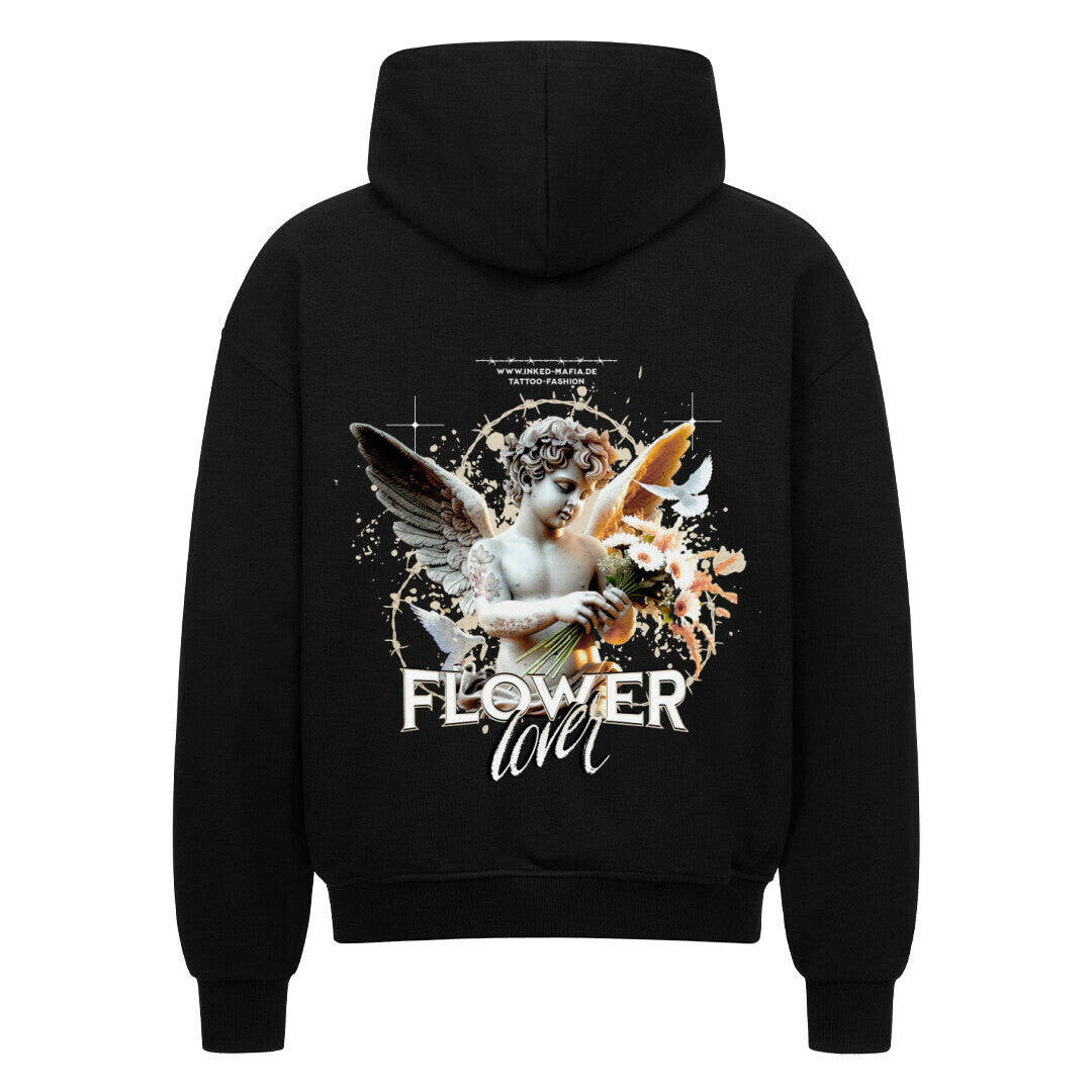 Flowerlover - Heavy Oversized Backprint Zipper Hoodie S Schwarz Tattoo Fashion von inked-mafia.de. Dieses Teil gehört in jeden Kleiderschrank eines inked-rebels! Finde ideale Geschenke für Tätowierte, Tattoofans oder Tätowierer.