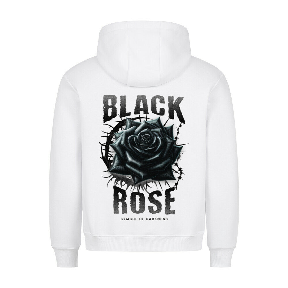 Black Rose - Backprint Hoodie Hoodie S Weiß Tattoo Fashion von inked-mafia.de. Dieses Teil gehört in jeden Kleiderschrank eines inked-rebels! Finde ideale Geschenke für Tätowierte, Tattoofans oder Tätowierer.