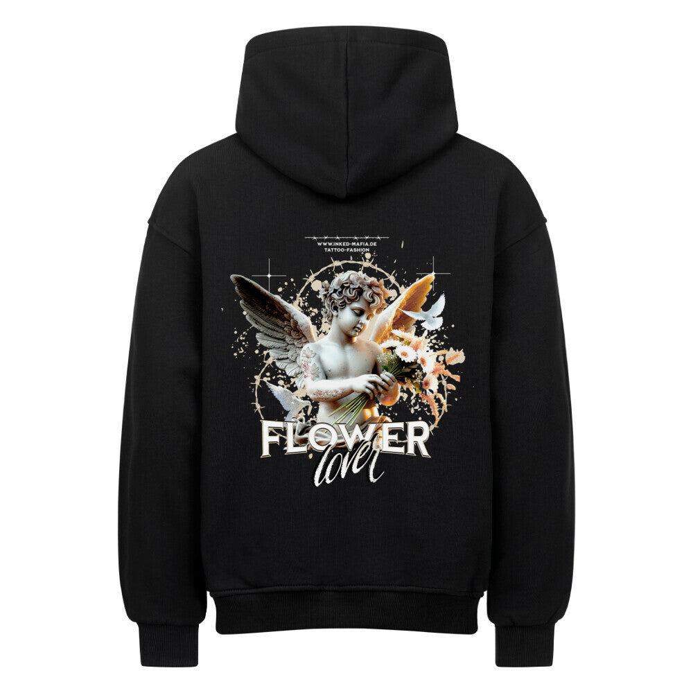 Flowerlover - Heavy Oversized Backprint Hoodie Hoodie XS Schwarz Tattoo Fashion von inked-mafia.de. Dieses Teil gehört in jeden Kleiderschrank eines inked-rebels! Finde ideale Geschenke für Tätowierte, Tattoofans oder Tätowierer.