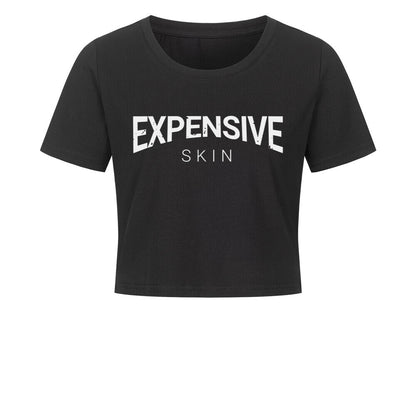 Expensive Skin - Damen Crop Top T-Shirt XS Schwarz Tattoo Fashion von inked-mafia.de. Dieses Teil gehört in jeden Kleiderschrank eines inked-rebels! Finde ideale Geschenke für Tätowierte, Tattoofans oder Tätowierer.