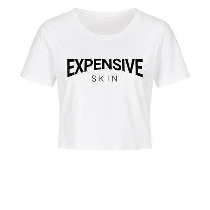 Expensive Skin - Damen Crop Top T-Shirt XS Weiß Tattoo Fashion von inked-mafia.de. Dieses Teil gehört in jeden Kleiderschrank eines inked-rebels! Finde ideale Geschenke für Tätowierte, Tattoofans oder Tätowierer.