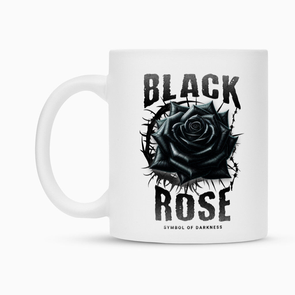 Black Rose - Tasse Mug 300ml Weiß Tattoo Fashion von inked-mafia.de. Dieses Teil gehört in jeden Kleiderschrank eines inked-rebels! Finde ideale Geschenke für Tätowierte, Tattoofans oder Tätowierer.