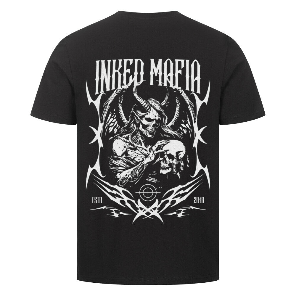 Devil - Premium Backprint Shirt T-Shirt S Schwarz Tattoo Fashion von inked-mafia.de. Dieses Teil gehört in jeden Kleiderschrank eines inked-rebels! Finde ideale Geschenke für Tätowierte, Tattoofans oder Tätowierer.