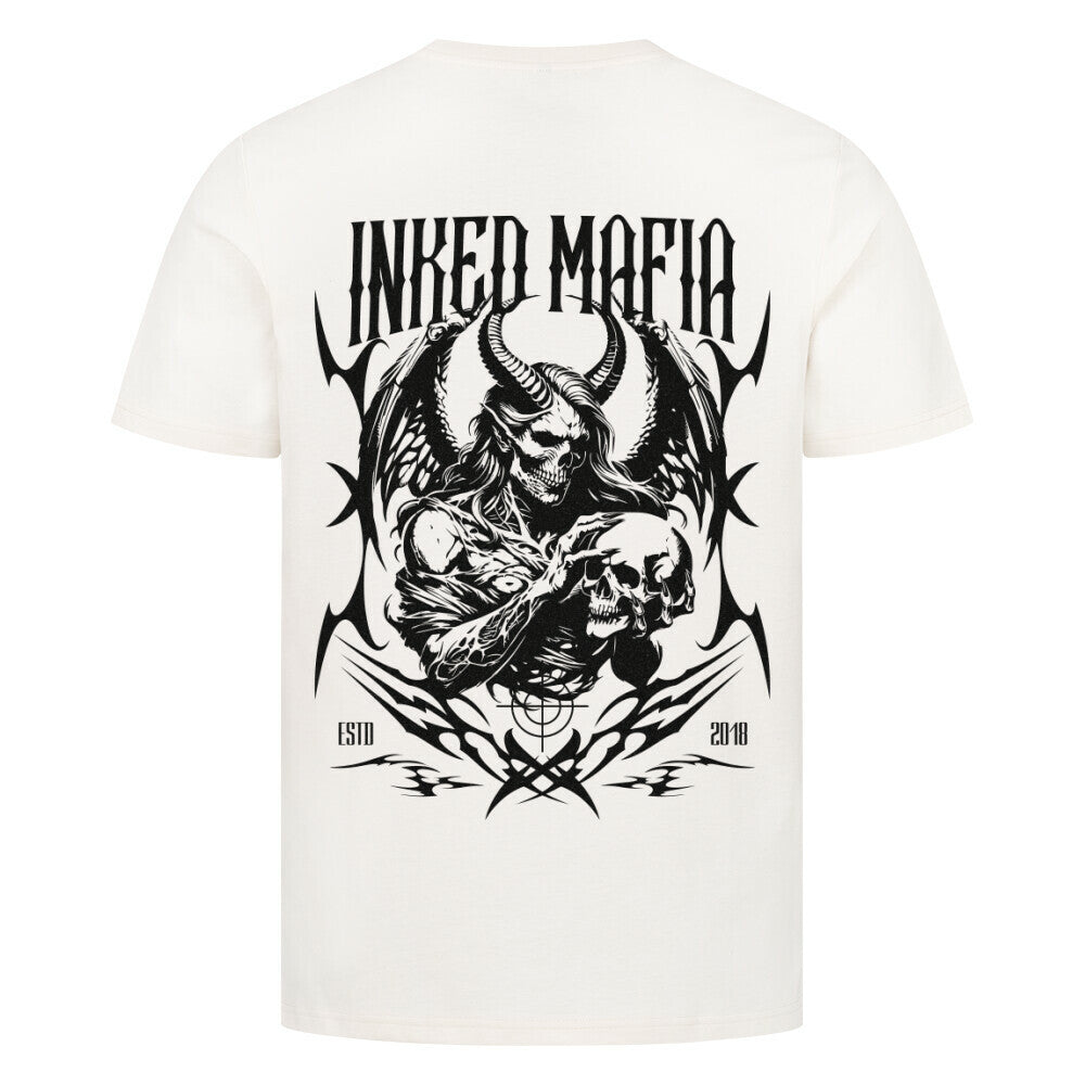Devil - Premium Backprint Shirt T-Shirt S Beige Tattoo Fashion von inked-mafia.de. Dieses Teil gehört in jeden Kleiderschrank eines inked-rebels! Finde ideale Geschenke für Tätowierte, Tattoofans oder Tätowierer.
