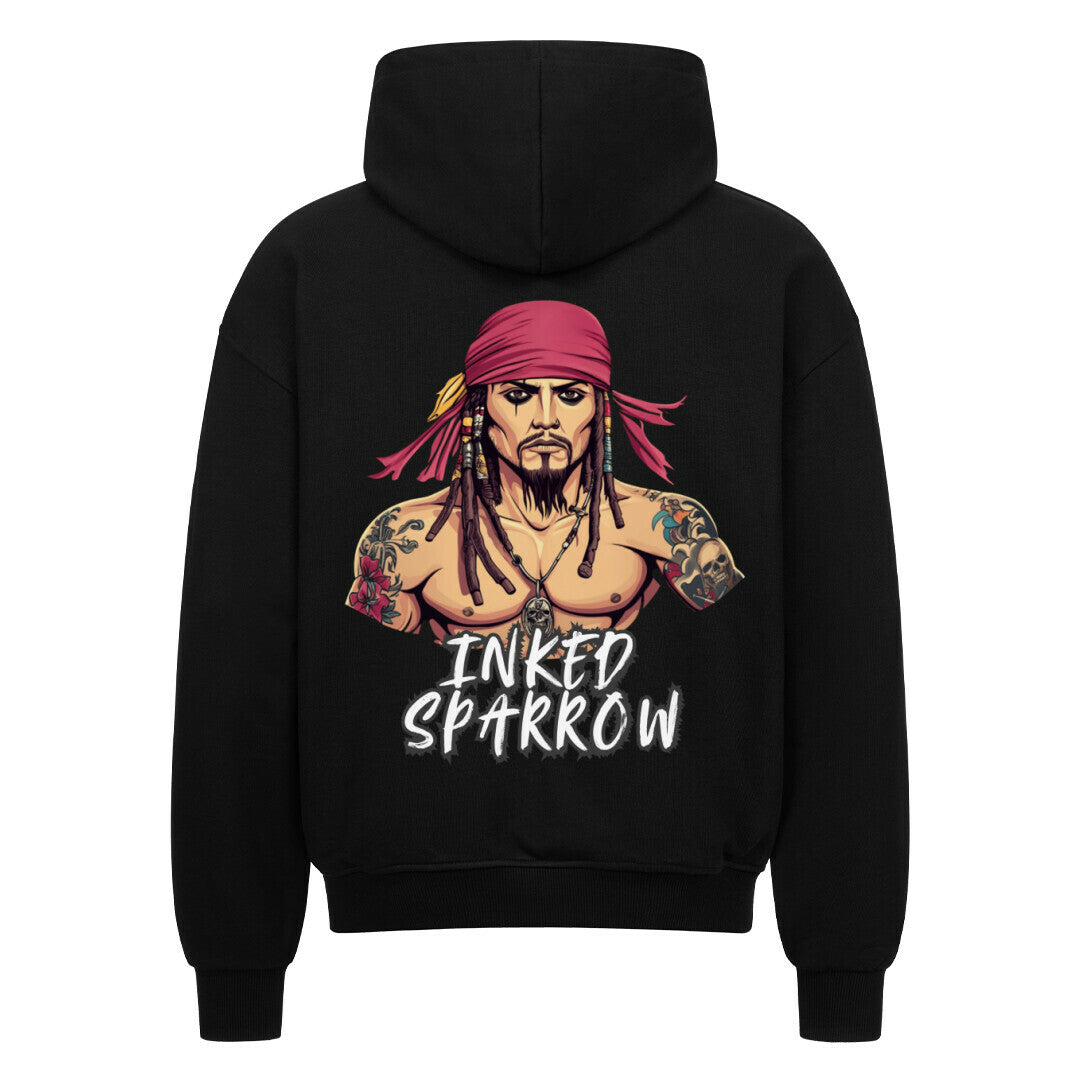 Inked Sparrow - Heavy Oversized Backprint Zipper Hoodie S Schwarz Tattoo Fashion von inked-mafia.de. Dieses Teil gehört in jeden Kleiderschrank eines inked-rebels! Finde ideale Geschenke für Tätowierte, Tattoofans oder Tätowierer.