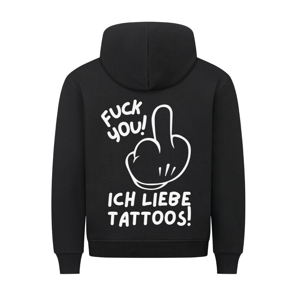 Fuck you - Backprint Hoodie Hoodie S Schwarz Tattoo Fashion von inked-mafia.de. Dieses Teil gehört in jeden Kleiderschrank eines inked-rebels! Finde ideale Geschenke für Tätowierte, Tattoofans oder Tätowierer.