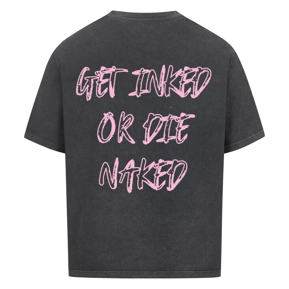 Get inked - Heavy Oversized Backprint Shirt T-Shirt XS Washed Black Tattoo Fashion von inked-mafia.de. Dieses Teil gehört in jeden Kleiderschrank eines inked-rebels! Finde ideale Geschenke für Tätowierte, Tattoofans oder Tätowierer.