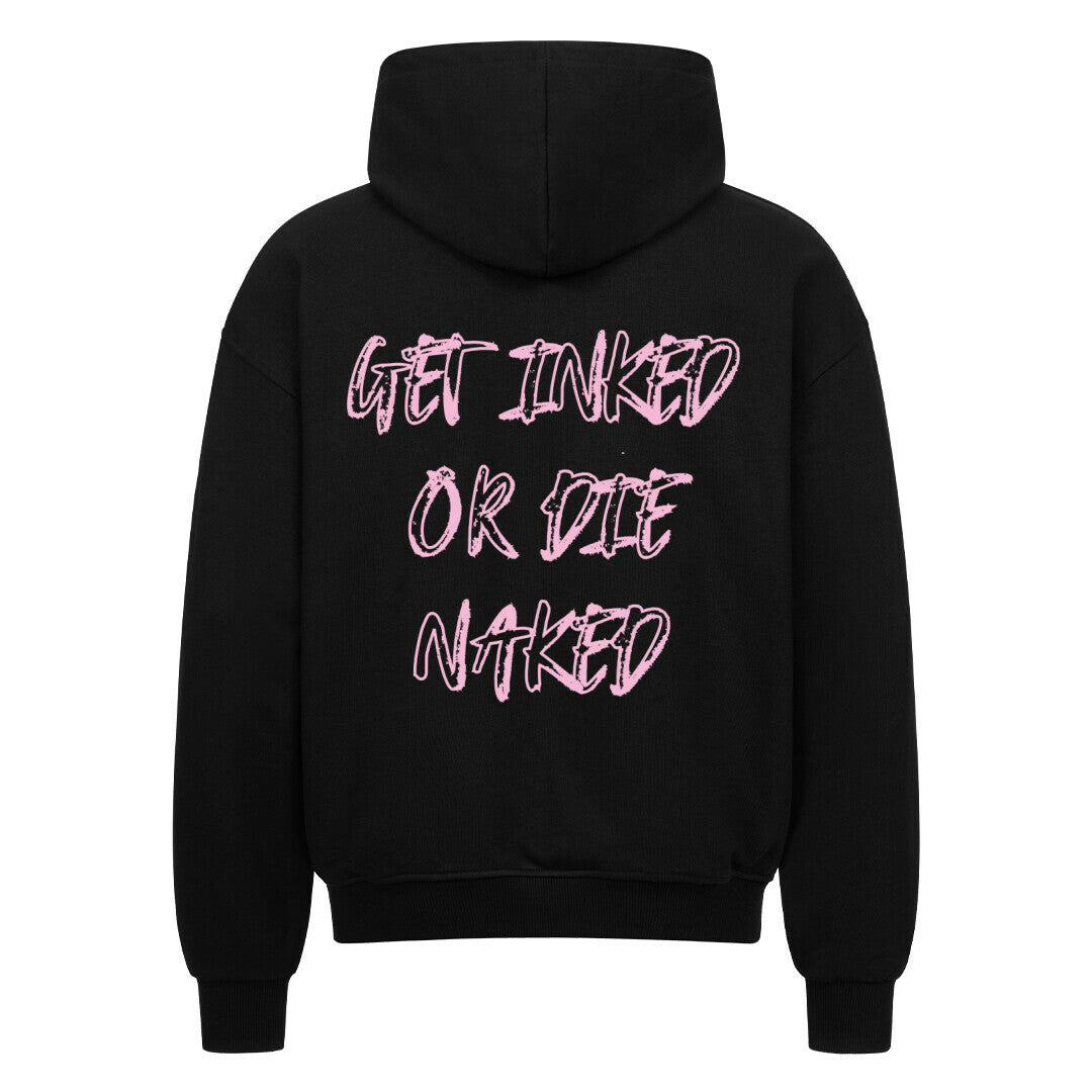 Get inked - Heavy Oversized Backprint Zipper Hoodie S Schwarz Tattoo Fashion von inked-mafia.de. Dieses Teil gehört in jeden Kleiderschrank eines inked-rebels! Finde ideale Geschenke für Tätowierte, Tattoofans oder Tätowierer.