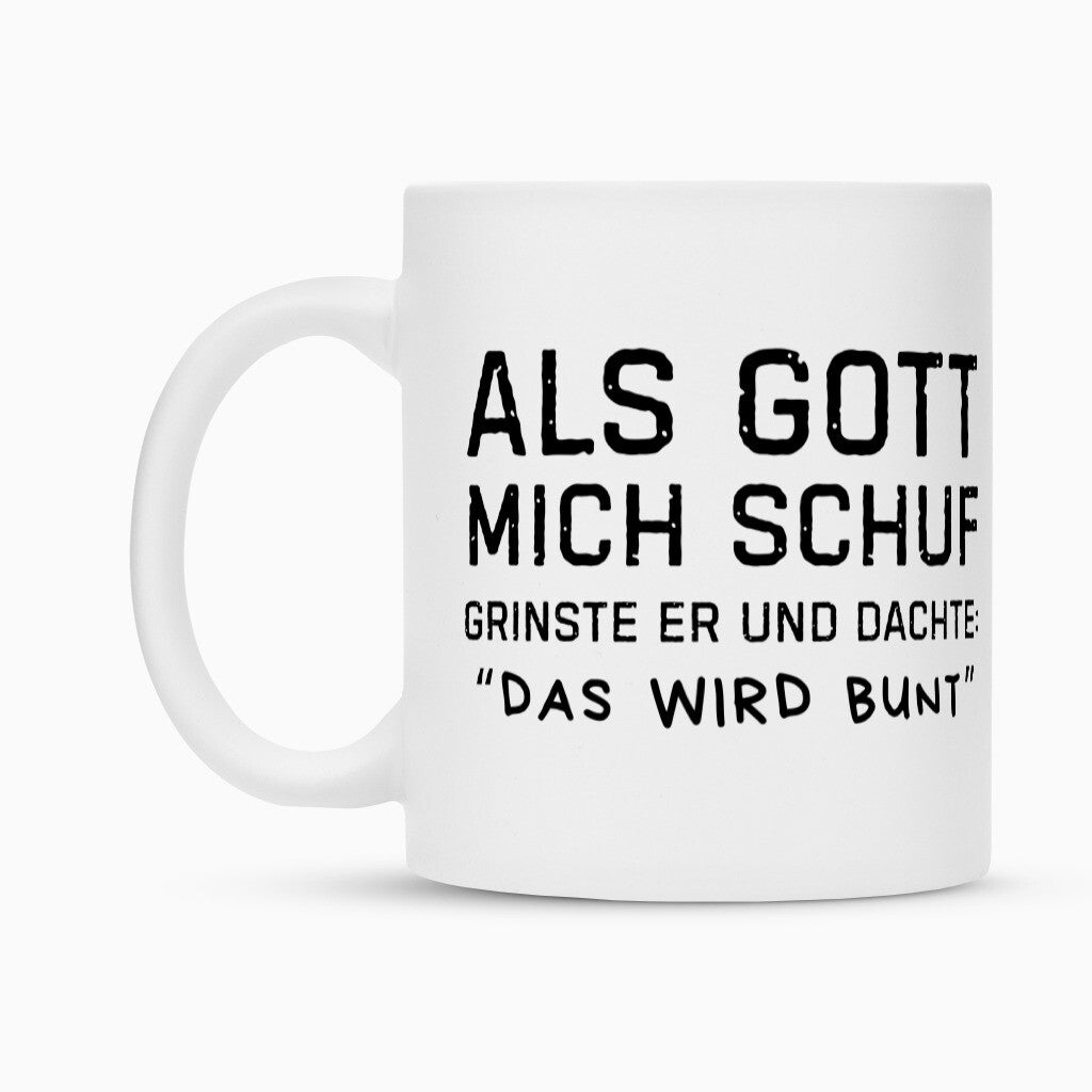Bunt - Tasse Mug 300ml Weiß Tattoo Fashion von inked-mafia.de. Dieses Teil gehört in jeden Kleiderschrank eines inked-rebels! Finde ideale Geschenke für Tätowierte, Tattoofans oder Tätowierer.