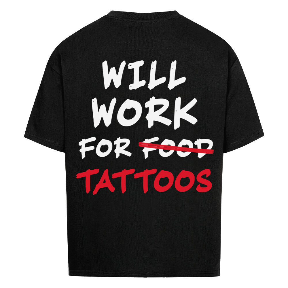 Food - Heavy Oversized Backprint Shirt T-Shirt XS Schwarz Tattoo Fashion von inked-mafia.de. Dieses Teil gehört in jeden Kleiderschrank eines inked-rebels! Finde ideale Geschenke für Tätowierte, Tattoofans oder Tätowierer.