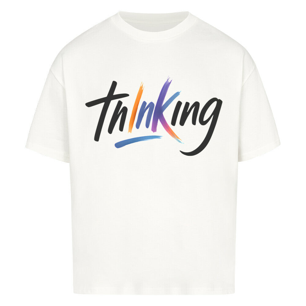 Thinking - Heavy Oversized Shirt T-Shirt XS Weiß Tattoo Fashion von inked-mafia.de. Dieses Teil gehört in jeden Kleiderschrank eines inked-rebels! Finde ideale Geschenke für Tätowierte, Tattoofans oder Tätowierer.