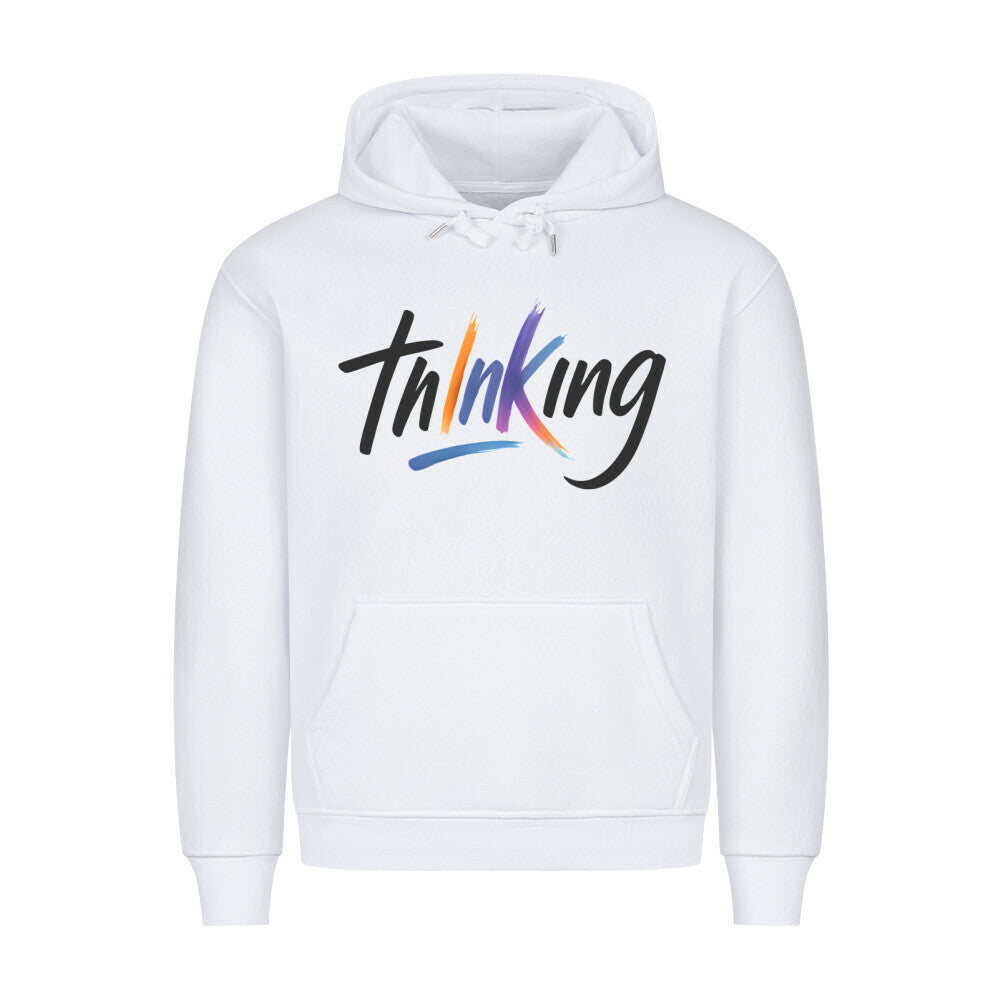 Thinking - Hoodie Hoodie S Weiß Tattoo Fashion von inked-mafia.de. Dieses Teil gehört in jeden Kleiderschrank eines inked-rebels! Finde ideale Geschenke für Tätowierte, Tattoofans oder Tätowierer.