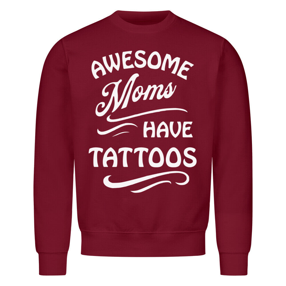 Awesome Moms - Sweatshirt Sweatshirt S Burgunder Tattoo Fashion von inked-mafia.de. Dieses Teil gehört in jeden Kleiderschrank eines inked-rebels! Finde ideale Geschenke für Tätowierte, Tattoofans oder Tätowierer.