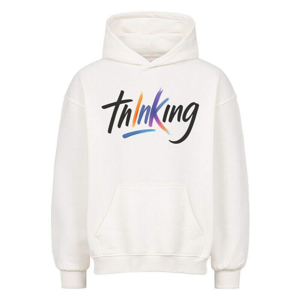 Thinking - Heavy Oversized Hoodie Hoodie XS Weiß Tattoo Fashion von inked-mafia.de. Dieses Teil gehört in jeden Kleiderschrank eines inked-rebels! Finde ideale Geschenke für Tätowierte, Tattoofans oder Tätowierer.