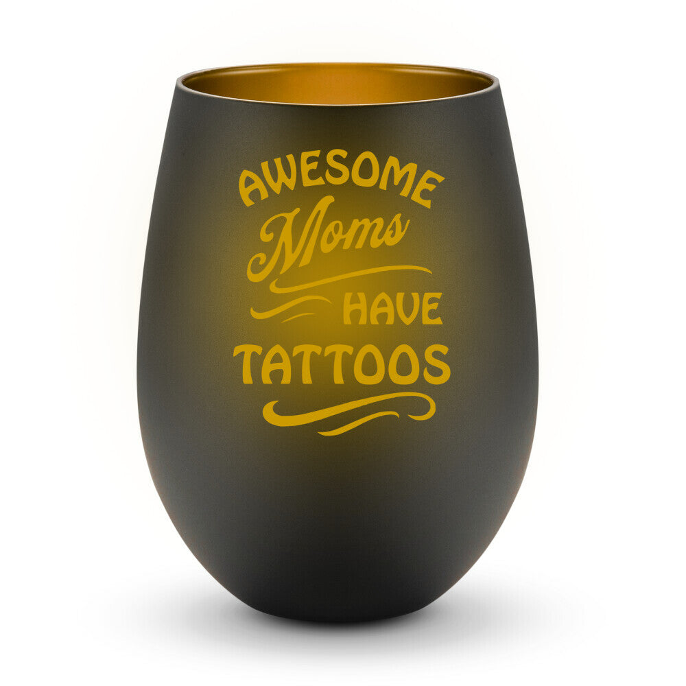Awesome Moms - Windlicht LaserPng Standard Schwarz-Gold Tattoo Fashion von inked-mafia.de. Dieses Teil gehört in jeden Kleiderschrank eines inked-rebels! Finde ideale Geschenke für Tätowierte, Tattoofans oder Tätowierer.
