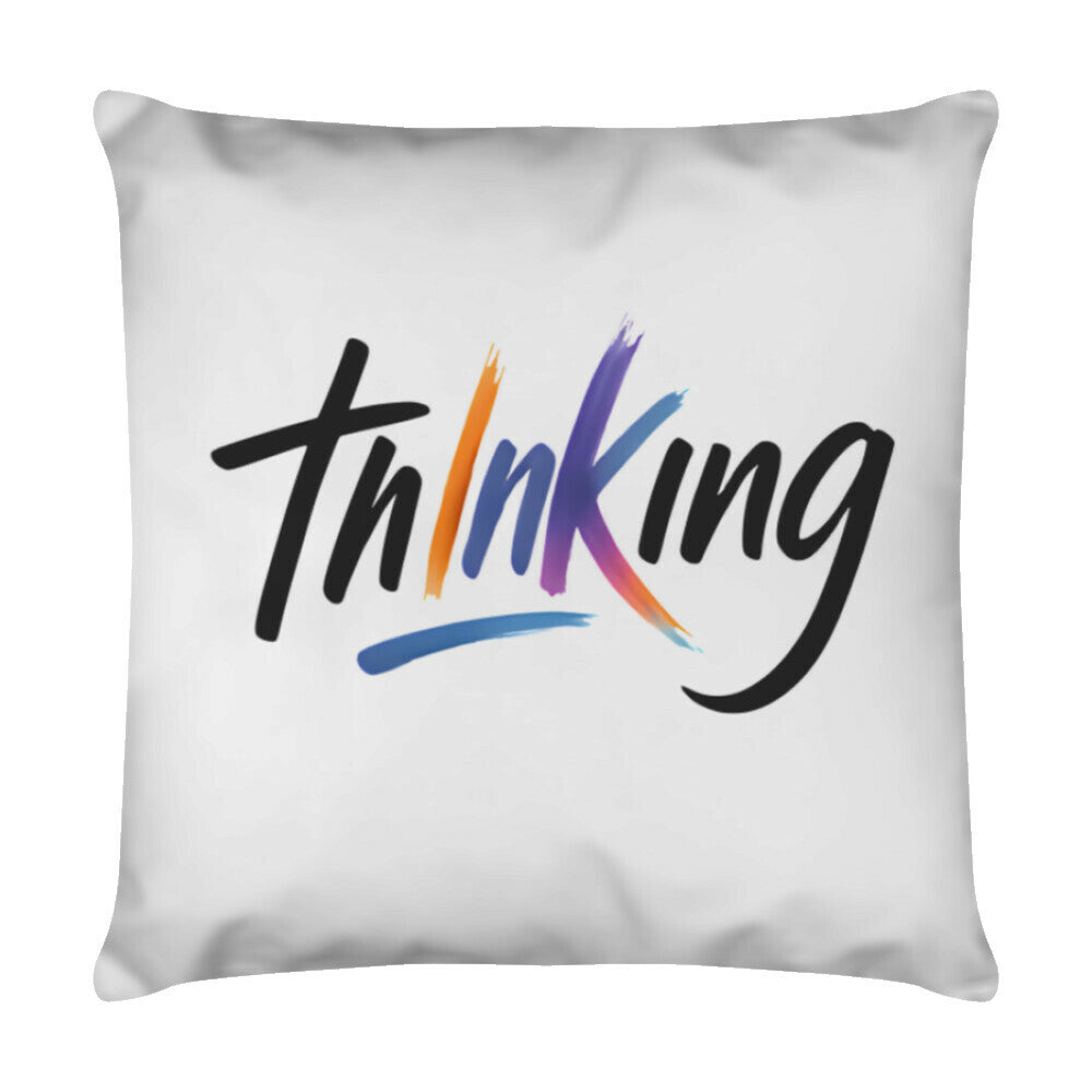 Thinking - Kissen Pillow 40cm x 40cm Weiß Tattoo Fashion von inked-mafia.de. Dieses Teil gehört in jeden Kleiderschrank eines inked-rebels! Finde ideale Geschenke für Tätowierte, Tattoofans oder Tätowierer.