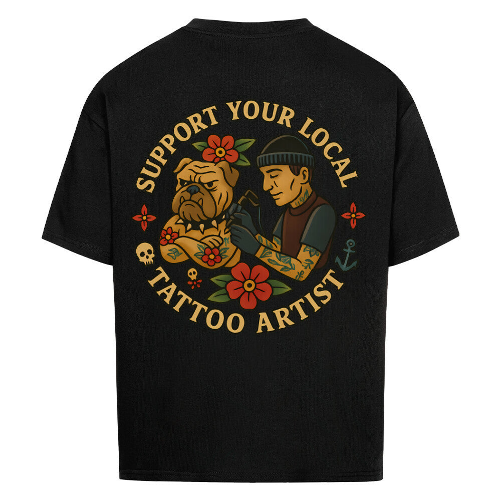 Support - Heavy Oversized Backprint Shirt T-Shirt XS Schwarz Tattoo Fashion von inked-mafia.de. Dieses Teil gehört in jeden Kleiderschrank eines inked-rebels! Finde ideale Geschenke für Tätowierte, Tattoofans oder Tätowierer.