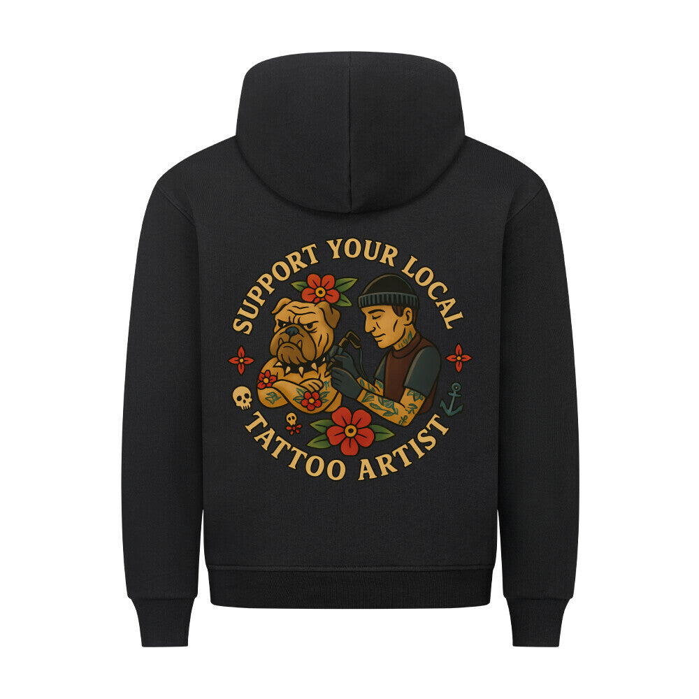 Support - Backprint Hoodie Hoodie S Schwarz Tattoo Fashion von inked-mafia.de. Dieses Teil gehört in jeden Kleiderschrank eines inked-rebels! Finde ideale Geschenke für Tätowierte, Tattoofans oder Tätowierer.