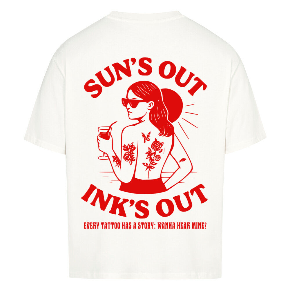 Sun - Heavy Oversized Backprint Shirt T-Shirt XS Weiß Tattoo Fashion von inked-mafia.de. Dieses Teil gehört in jeden Kleiderschrank eines inked-rebels! Finde ideale Geschenke für Tätowierte, Tattoofans oder Tätowierer.