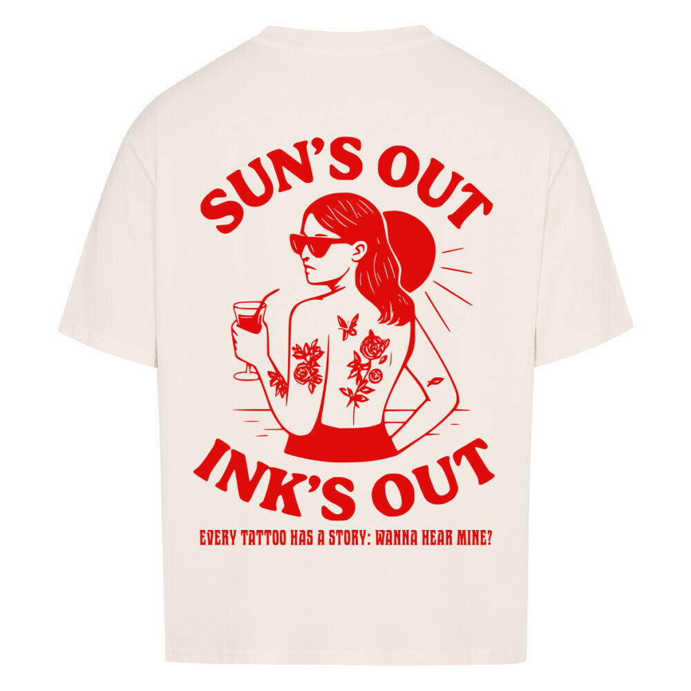 Sun - Heavy Oversized Backprint Shirt T-Shirt XS Beige Tattoo Fashion von inked-mafia.de. Dieses Teil gehört in jeden Kleiderschrank eines inked-rebels! Finde ideale Geschenke für Tätowierte, Tattoofans oder Tätowierer.
