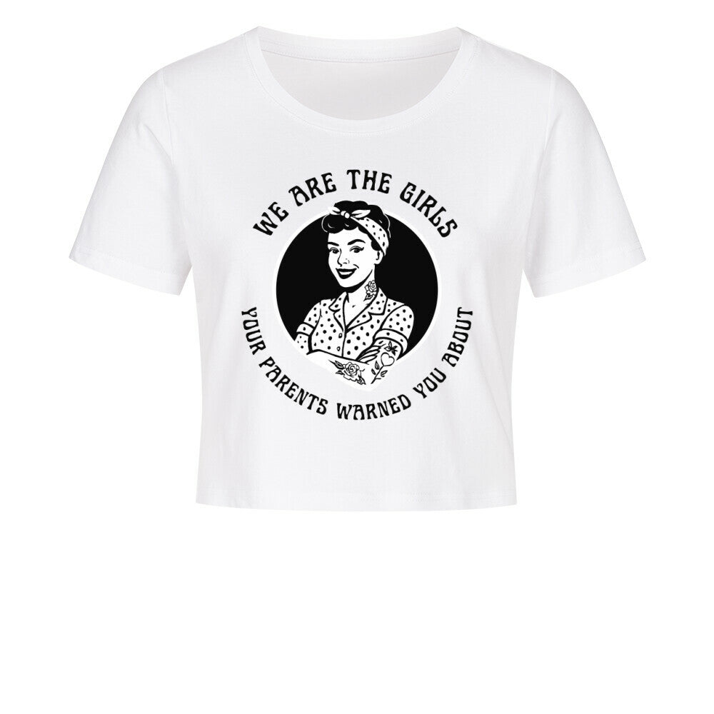 Girls - Damen Crop Top T-Shirt XS Weiß Tattoo Fashion von inked-mafia.de. Dieses Teil gehört in jeden Kleiderschrank eines inked-rebels! Finde ideale Geschenke für Tätowierte, Tattoofans oder Tätowierer.