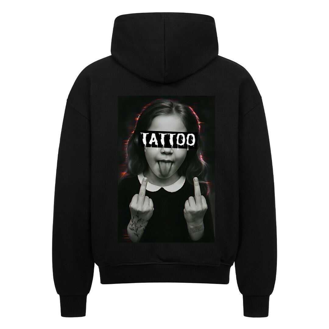 Tattoo - Heavy Oversized Backprint Zipper Hoodie S Schwarz Tattoo Fashion von inked-mafia.de. Dieses Teil gehört in jeden Kleiderschrank eines inked-rebels! Finde ideale Geschenke für Tätowierte, Tattoofans oder Tätowierer.