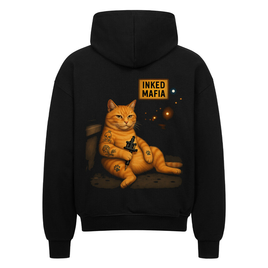 Bad Kitty - Heavy Oversized Backprint Zipper Hoodie S Schwarz Tattoo Fashion von inked-mafia.de. Dieses Teil gehört in jeden Kleiderschrank eines inked-rebels! Finde ideale Geschenke für Tätowierte, Tattoofans oder Tätowierer.