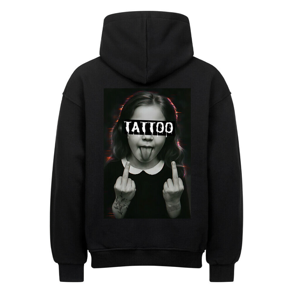 Tattoo - Heavy Oversized Backprint Hoodie Hoodie XS Schwarz Tattoo Fashion von inked-mafia.de. Dieses Teil gehört in jeden Kleiderschrank eines inked-rebels! Finde ideale Geschenke für Tätowierte, Tattoofans oder Tätowierer.