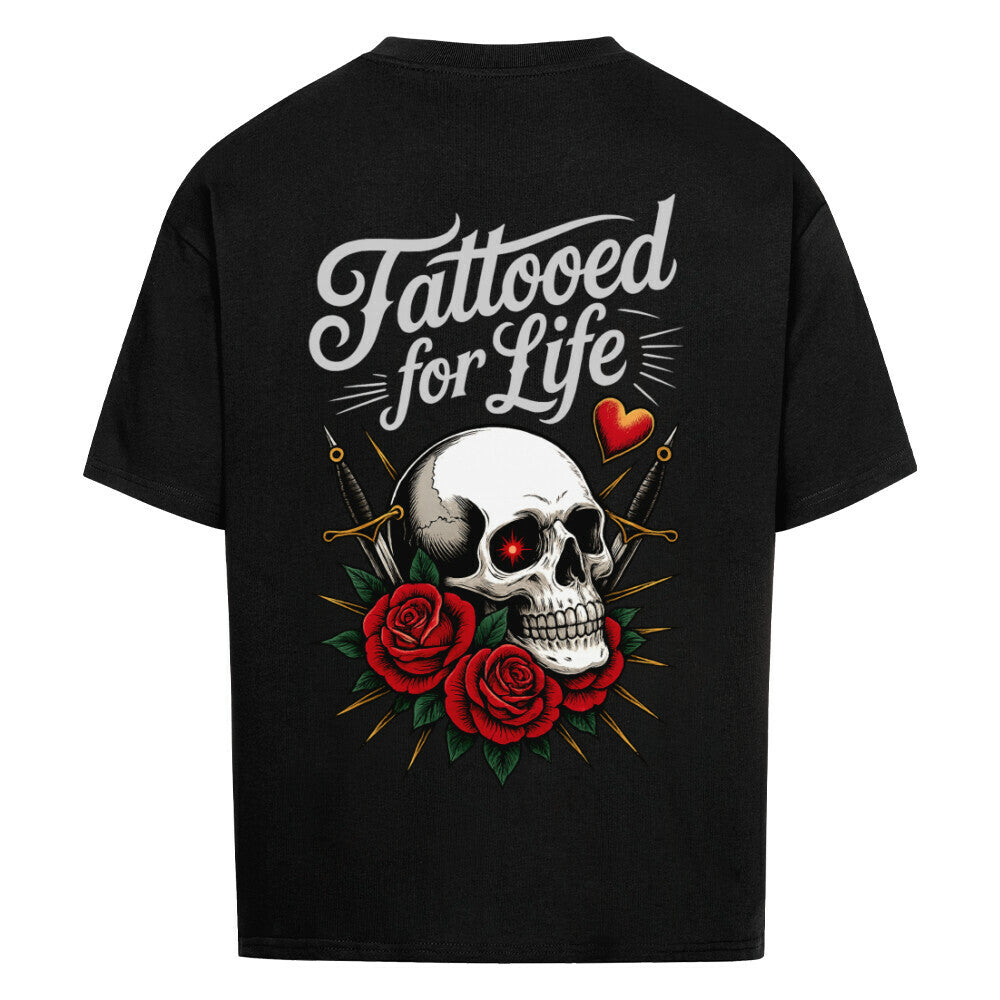Life - Heavy Oversized Backprint Shirt T-Shirt XS Schwarz Tattoo Fashion von inked-mafia.de. Dieses Teil gehört in jeden Kleiderschrank eines inked-rebels! Finde ideale Geschenke für Tätowierte, Tattoofans oder Tätowierer.