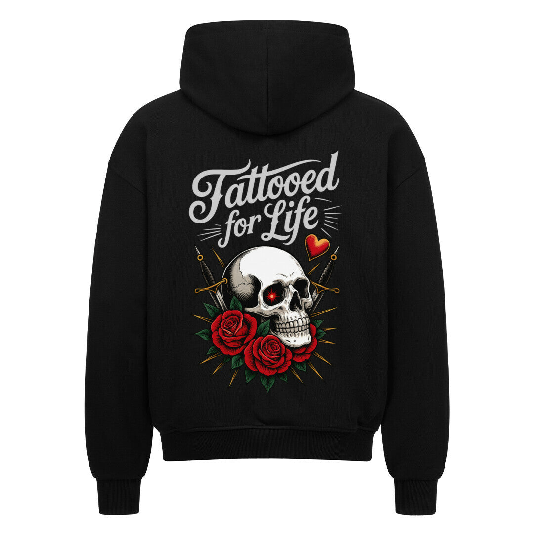 Life - Heavy Oversized Backprint Zipper Hoodie S Schwarz Tattoo Fashion von inked-mafia.de. Dieses Teil gehört in jeden Kleiderschrank eines inked-rebels! Finde ideale Geschenke für Tätowierte, Tattoofans oder Tätowierer.