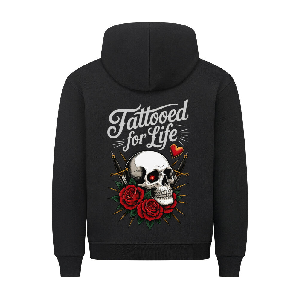 Life - Backprint Hoodie Hoodie S Schwarz Tattoo Fashion von inked-mafia.de. Dieses Teil gehört in jeden Kleiderschrank eines inked-rebels! Finde ideale Geschenke für Tätowierte, Tattoofans oder Tätowierer.