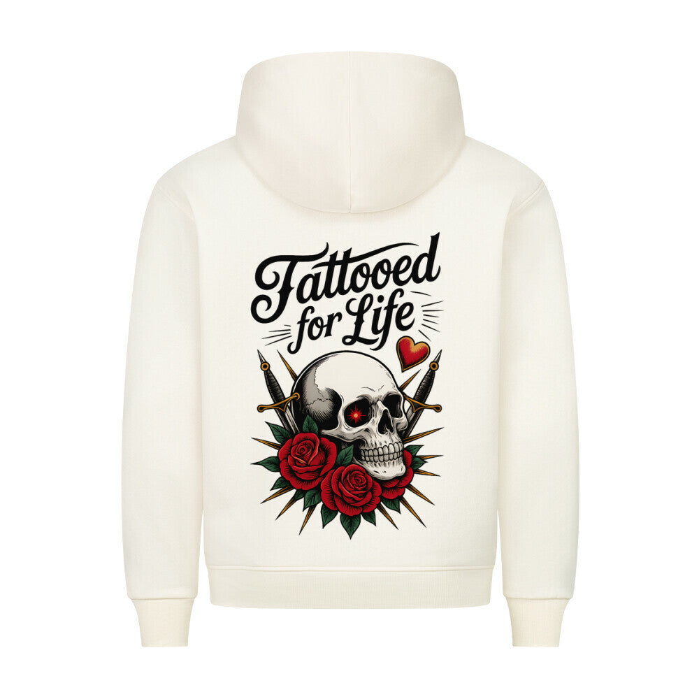 Life - Backprint Hoodie Hoodie S Beige Tattoo Fashion von inked-mafia.de. Dieses Teil gehört in jeden Kleiderschrank eines inked-rebels! Finde ideale Geschenke für Tätowierte, Tattoofans oder Tätowierer.