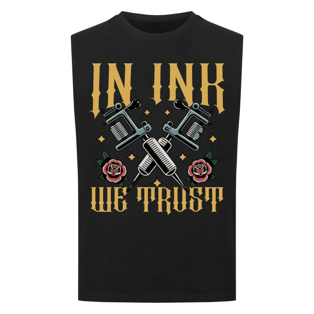 In ink we trust - Sleeveless Oversized Shirt T-Shirt S Schwarz Tattoo Fashion von inked-mafia.de. Dieses Teil gehört in jeden Kleiderschrank eines inked-rebels! Finde ideale Geschenke für Tätowierte, Tattoofans oder Tätowierer.