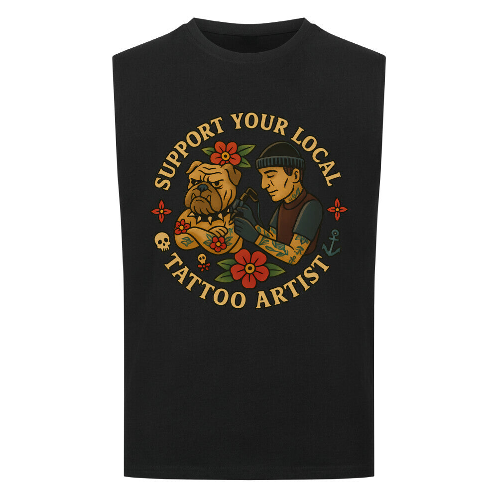 Support - Sleeveless Oversized Shirt T-Shirt S Schwarz Tattoo Fashion von inked-mafia.de. Dieses Teil gehört in jeden Kleiderschrank eines inked-rebels! Finde ideale Geschenke für Tätowierte, Tattoofans oder Tätowierer.