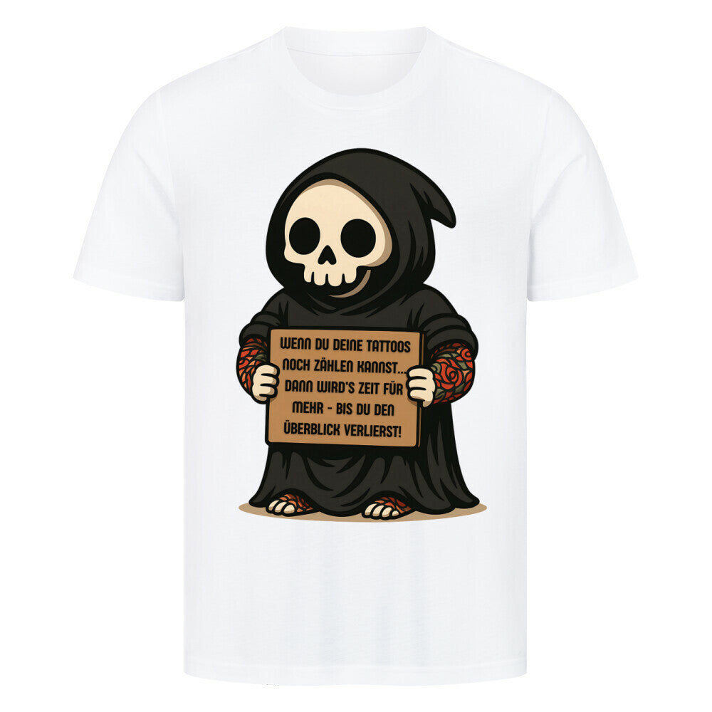 Sensenmann - Premium Shirt T-Shirt S Weiß Tattoo Fashion von inked-mafia.de. Dieses Teil gehört in jeden Kleiderschrank eines inked-rebels! Finde ideale Geschenke für Tätowierte, Tattoofans oder Tätowierer.