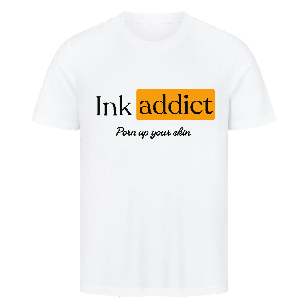 InkAddict - Premium Shirt T-Shirt S Weiß Tattoo Fashion von inked-mafia.de. Dieses Teil gehört in jeden Kleiderschrank eines inked-rebels! Finde ideale Geschenke für Tätowierte, Tattoofans oder Tätowierer.