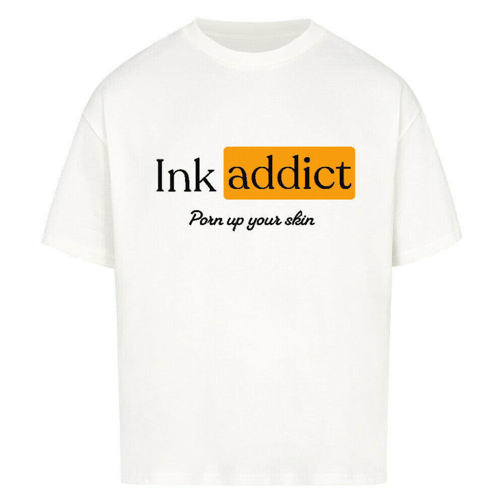 InkAddict - Heavy Oversized Shirt T-Shirt XS Weiß Tattoo Fashion von inked-mafia.de. Dieses Teil gehört in jeden Kleiderschrank eines inked-rebels! Finde ideale Geschenke für Tätowierte, Tattoofans oder Tätowierer.