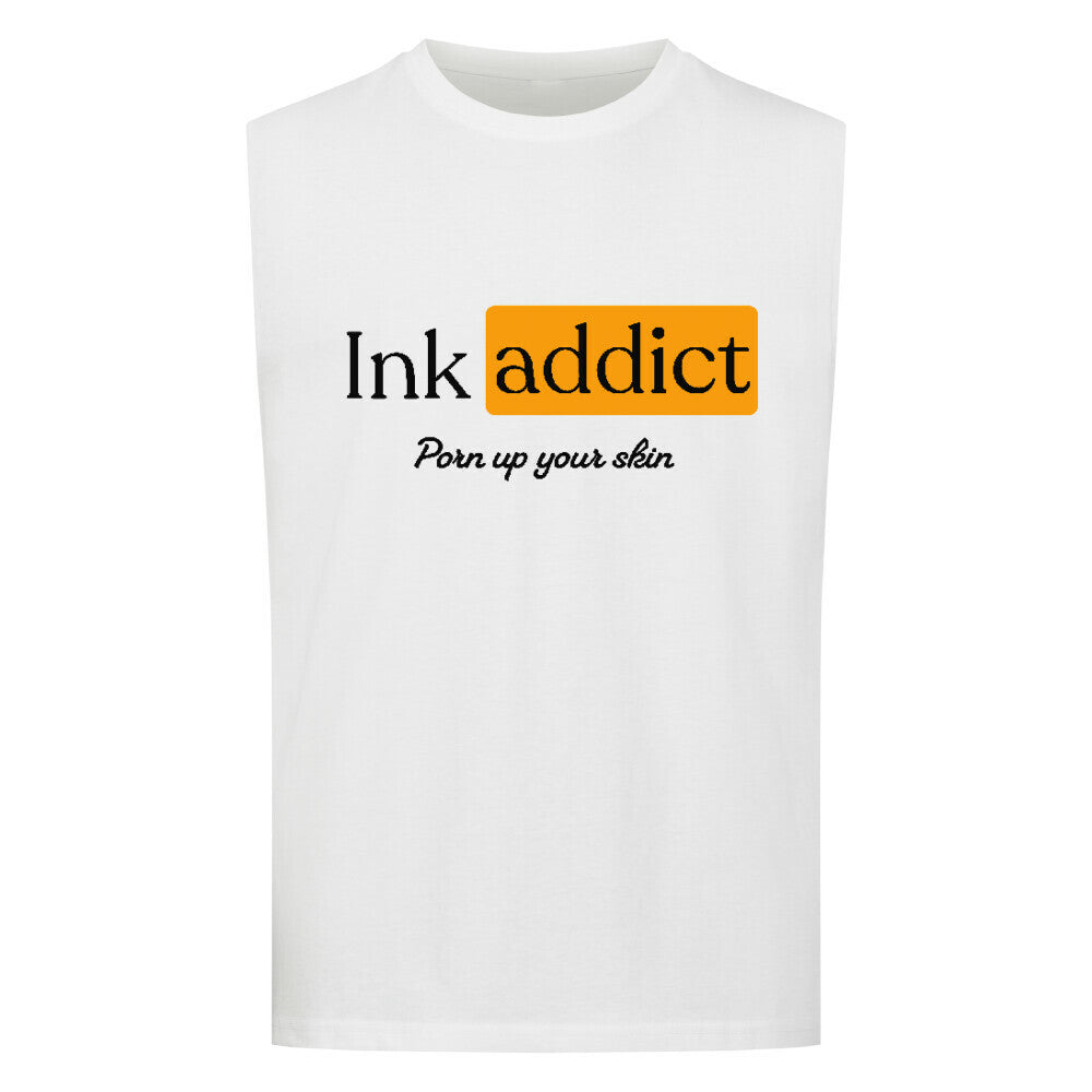 InkAddict - Sleeveless Oversized Shirt T-Shirt S Weiß Tattoo Fashion von inked-mafia.de. Dieses Teil gehört in jeden Kleiderschrank eines inked-rebels! Finde ideale Geschenke für Tätowierte, Tattoofans oder Tätowierer.
