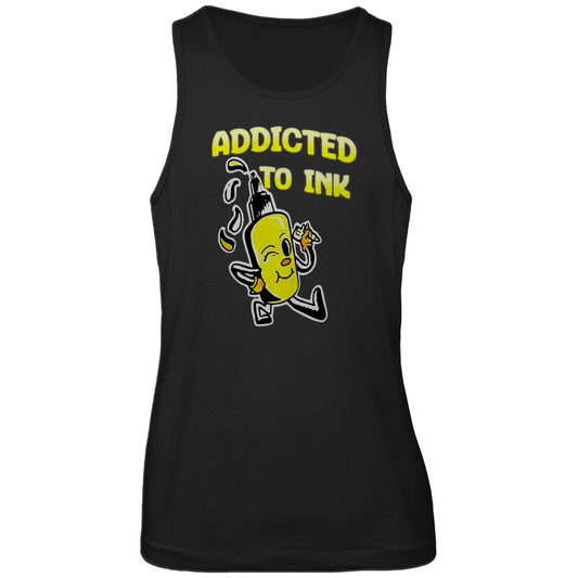 Addicted to ink - Herren Tank Top Clothes  Schwarz S  Tattoo Fashion von inked-mafia.de. Dieses Teil gehört in jeden Kleiderschrank eines inked-rebels! Finde ideale Geschenke für Tätowierte, Tattoofans oder Tätowierer.