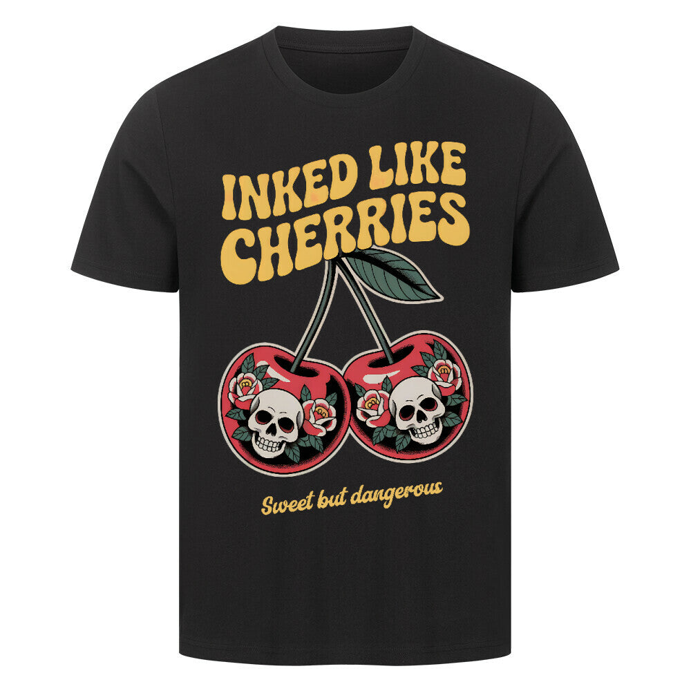 Cherries - Premium Shirt T-Shirt S Schwarz Tattoo Fashion von inked-mafia.de. Dieses Teil gehört in jeden Kleiderschrank eines inked-rebels! Finde ideale Geschenke für Tätowierte, Tattoofans oder Tätowierer.
