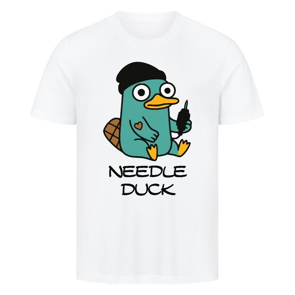 Needle Duck - Premium Shirt T-Shirt S Weiß Tattoo Fashion von inked-mafia.de. Dieses Teil gehört in jeden Kleiderschrank eines inked-rebels! Finde ideale Geschenke für Tätowierte, Tattoofans oder Tätowierer.
