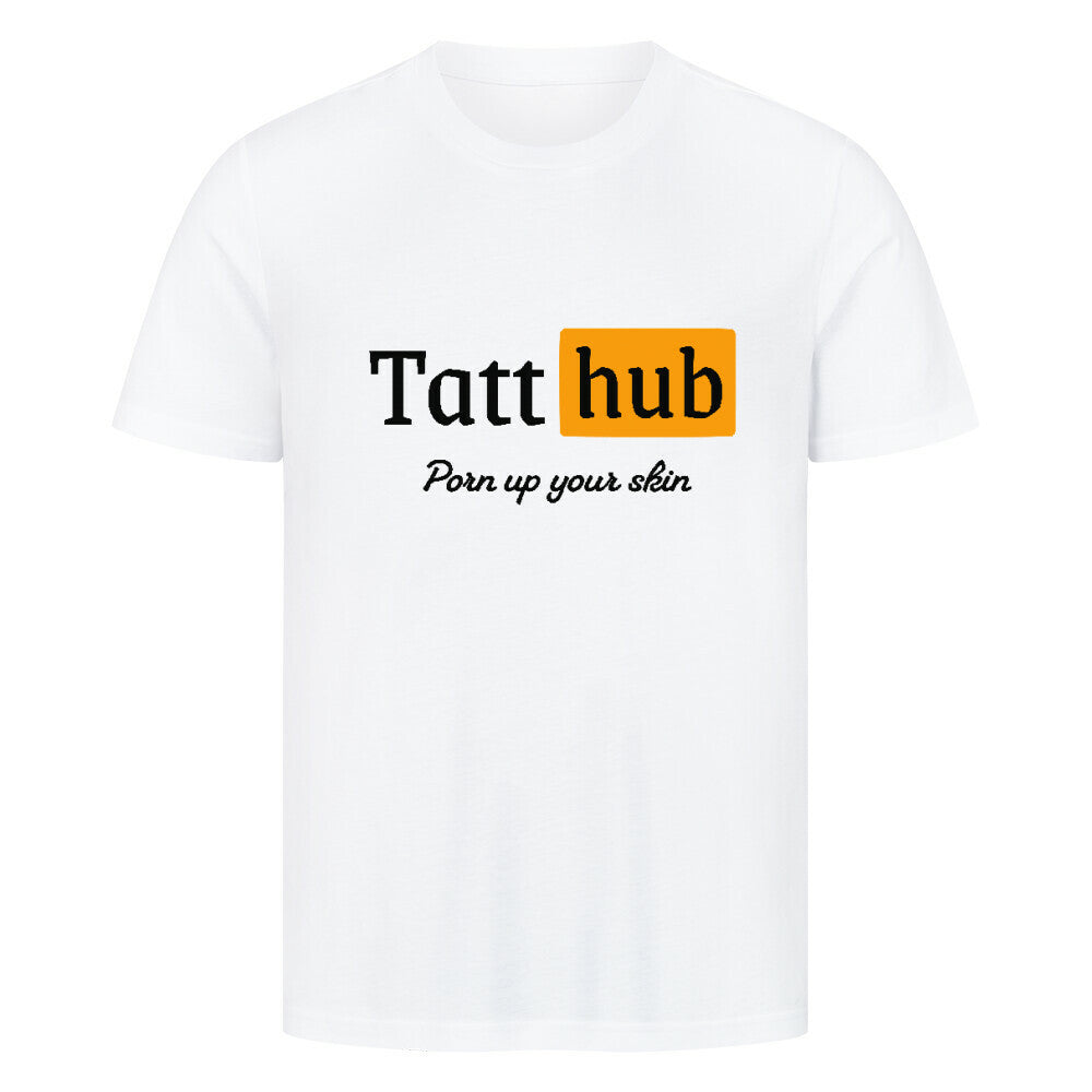 TattHub - Premium Shirt T-Shirt S Weiß Tattoo Fashion von inked-mafia.de. Dieses Teil gehört in jeden Kleiderschrank eines inked-rebels! Finde ideale Geschenke für Tätowierte, Tattoofans oder Tätowierer.